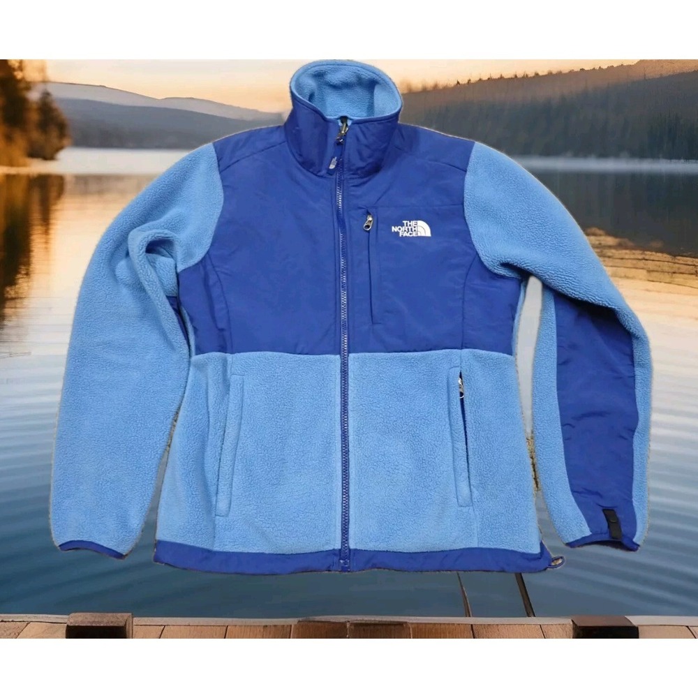 The North Face Denali‎ Jacket Womens Small Blue Excellent Fleece Full Zip Coat